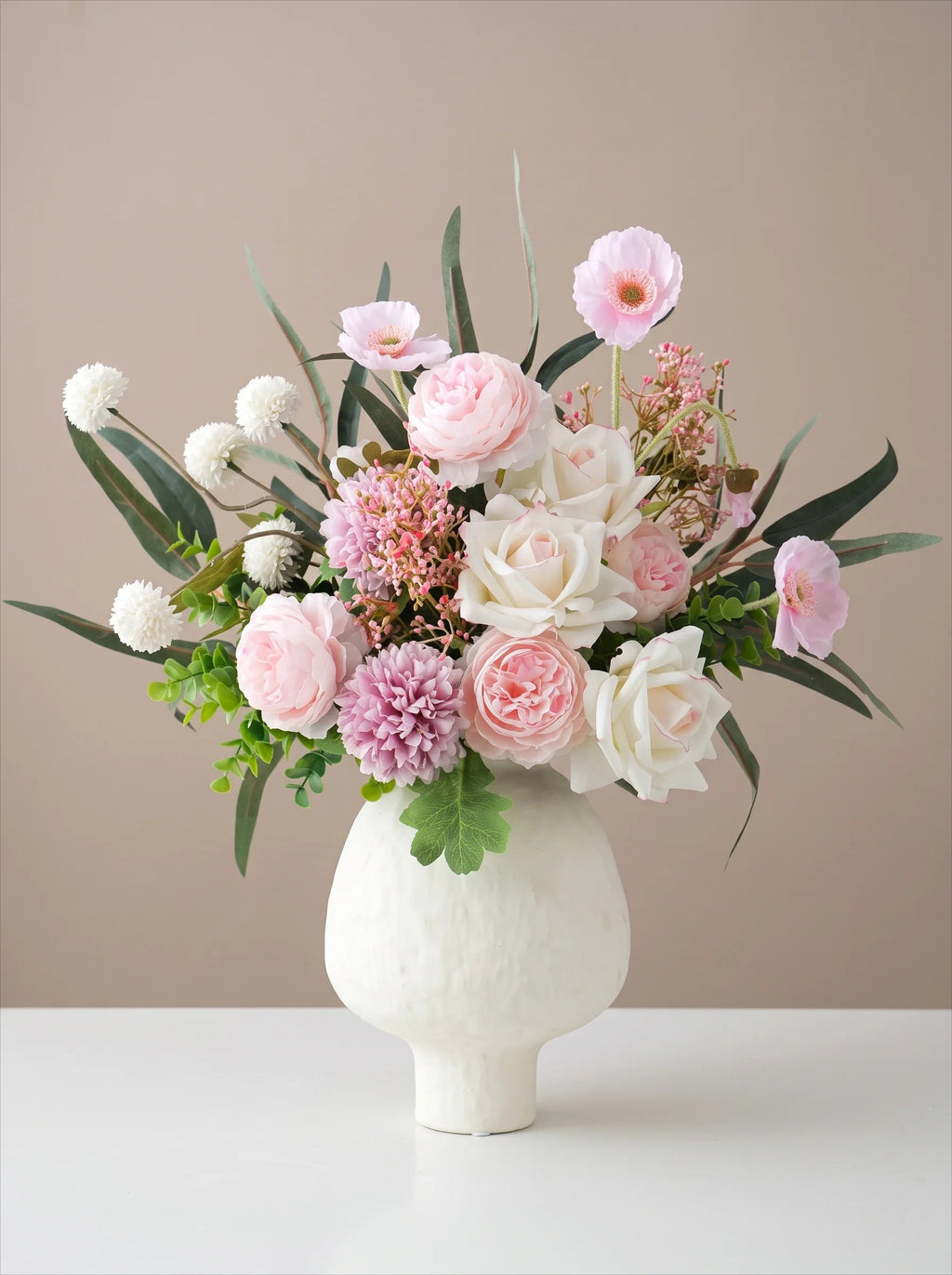 Ethereal Pastel Peony Rose Bloom Artificial Floral Arrangement