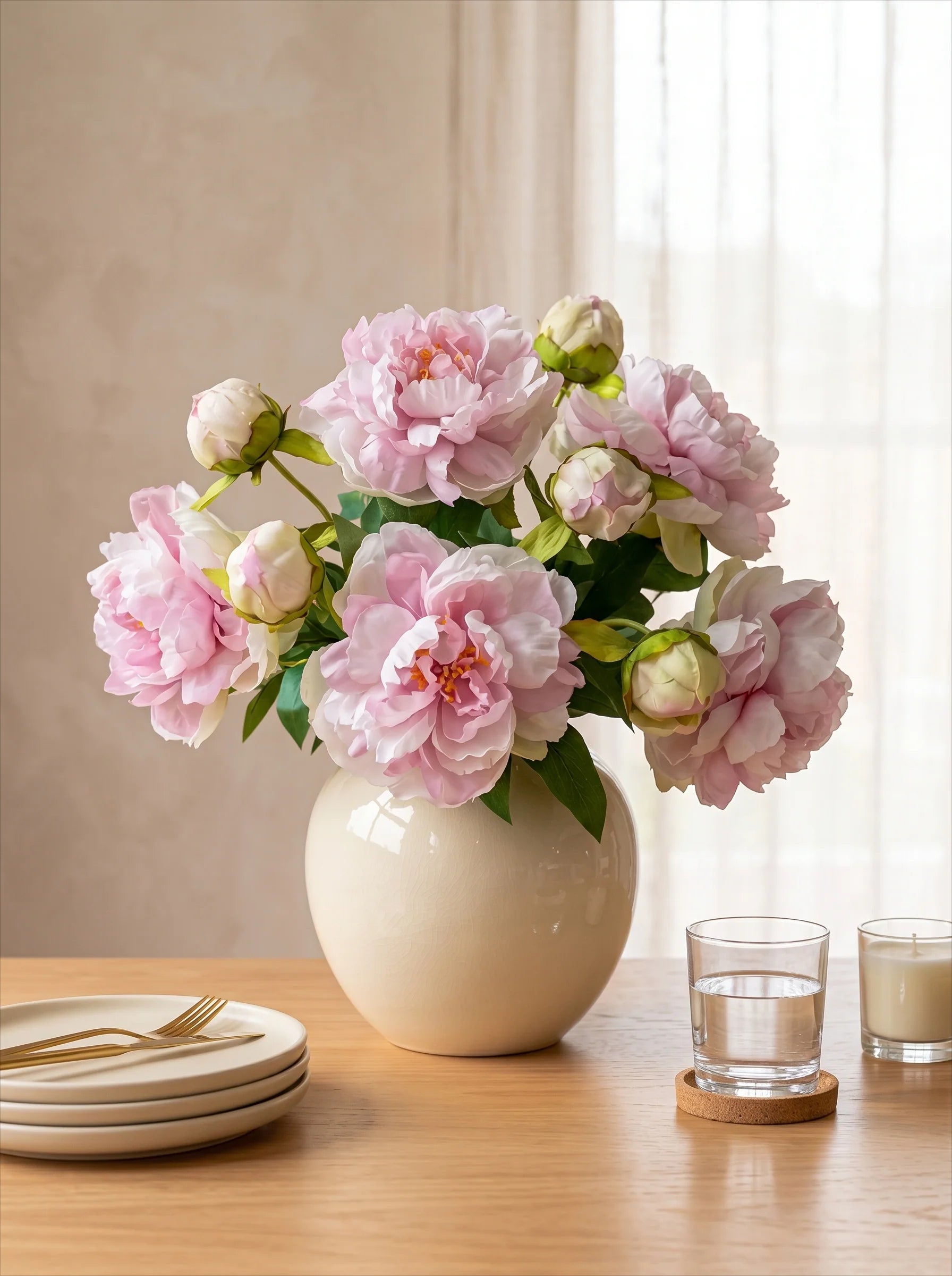 Blush Peony Bloom Faux Floral Arrangement