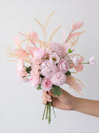 Nordic Pastel Peony Hydrangea Eucalyptus Artificial Floral Arrangement