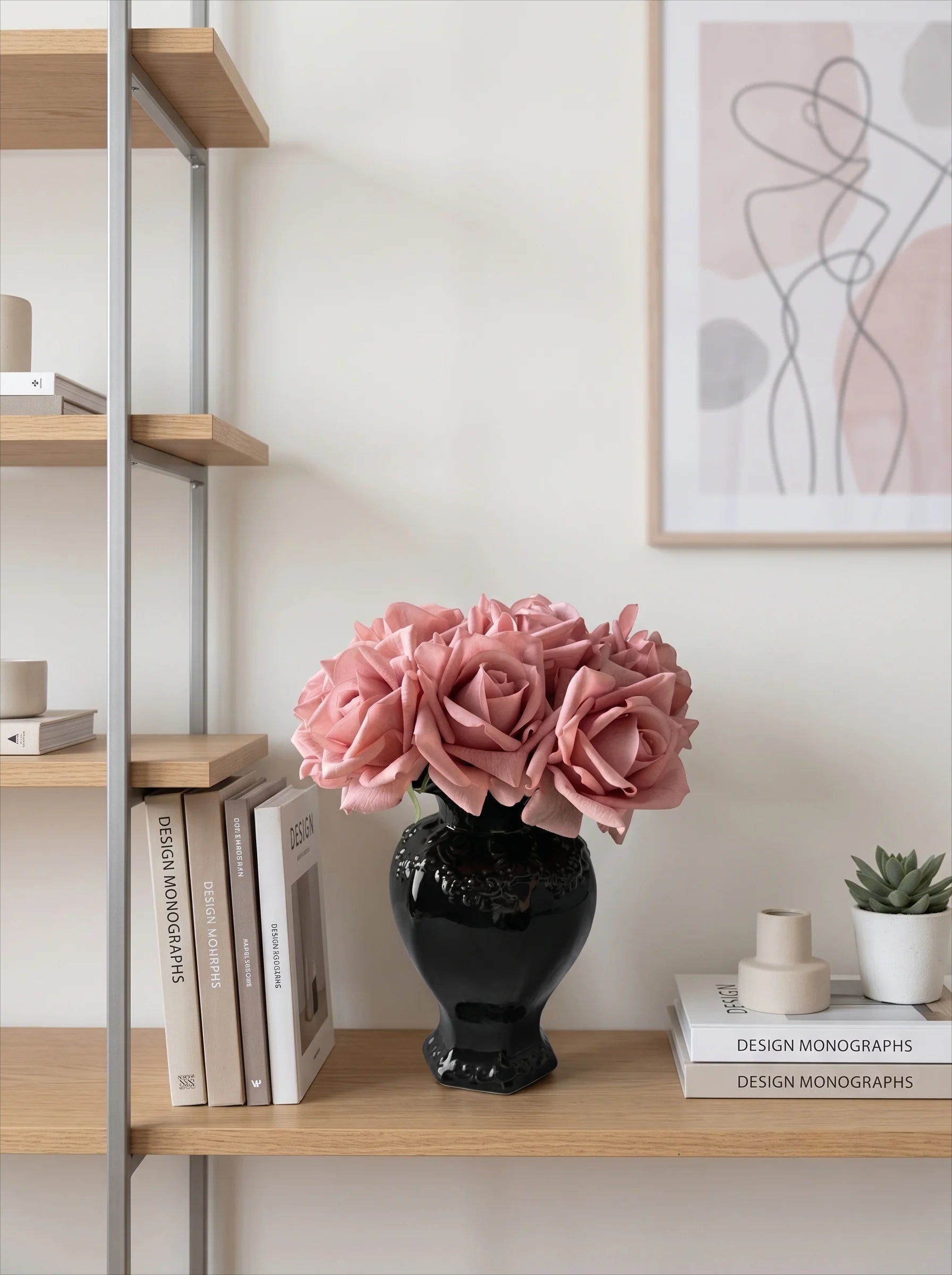 Faux Rose Arrangement - Blush Pink Rose (10 Stems / 10 Roses)