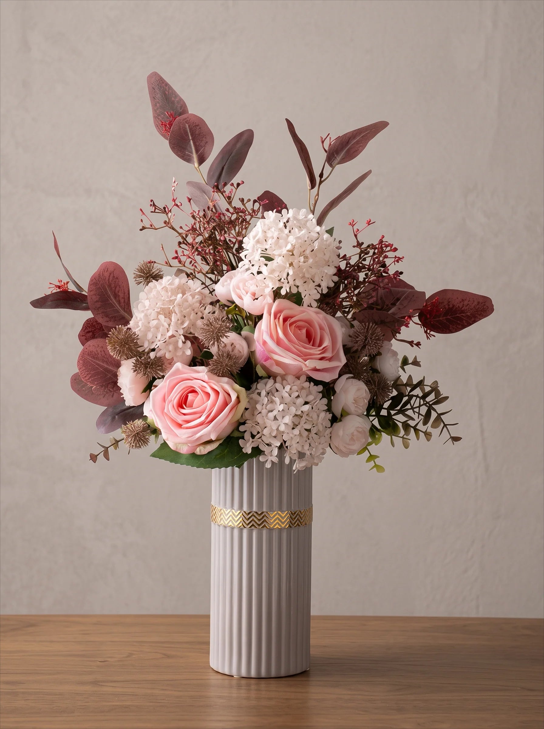 Blush Romance Luxe Pink Artisan Artificial Floral Arrangement
