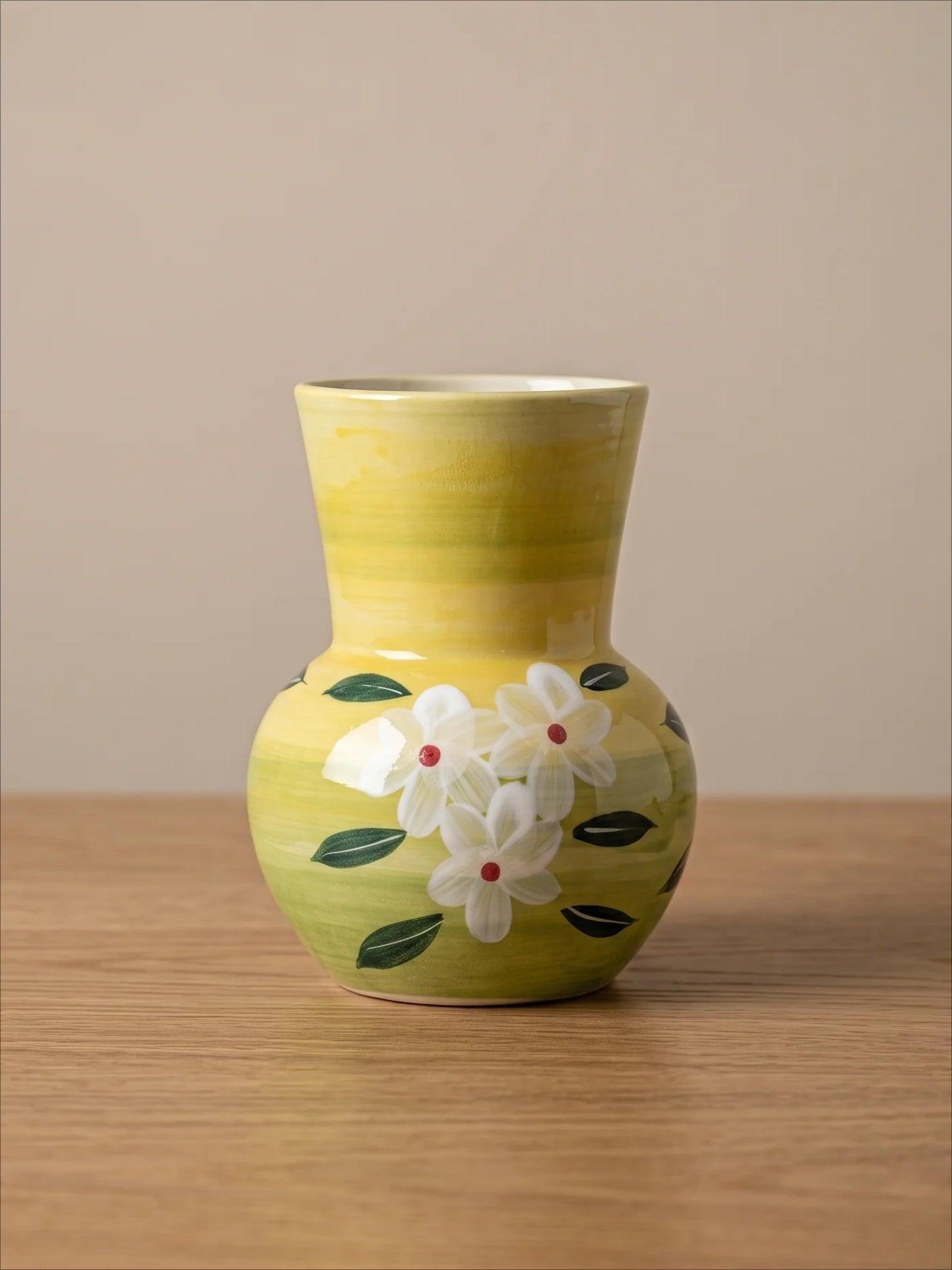 Vintage Hand-painted White Jasmine Bud Vase