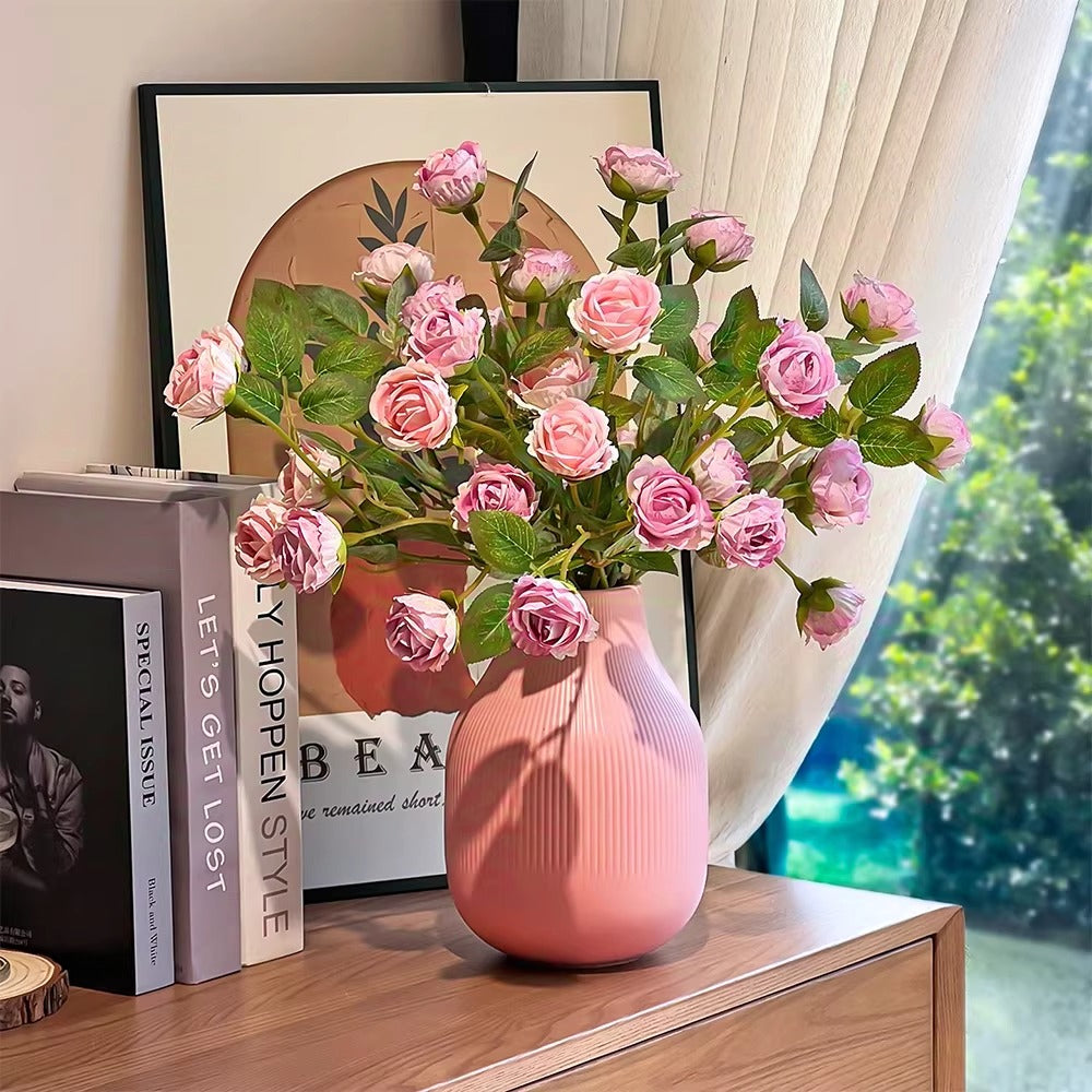 Blush Bubble-Rosen-Cluster Kunstblumenarrangement