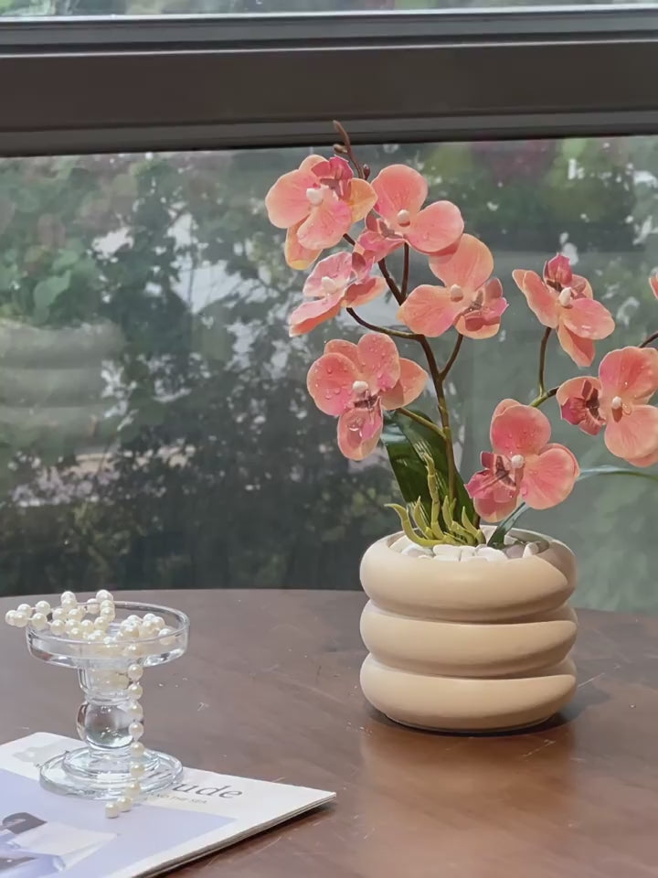 Arrangement floral artificiel Phalaenopsis Corail Rose Doux