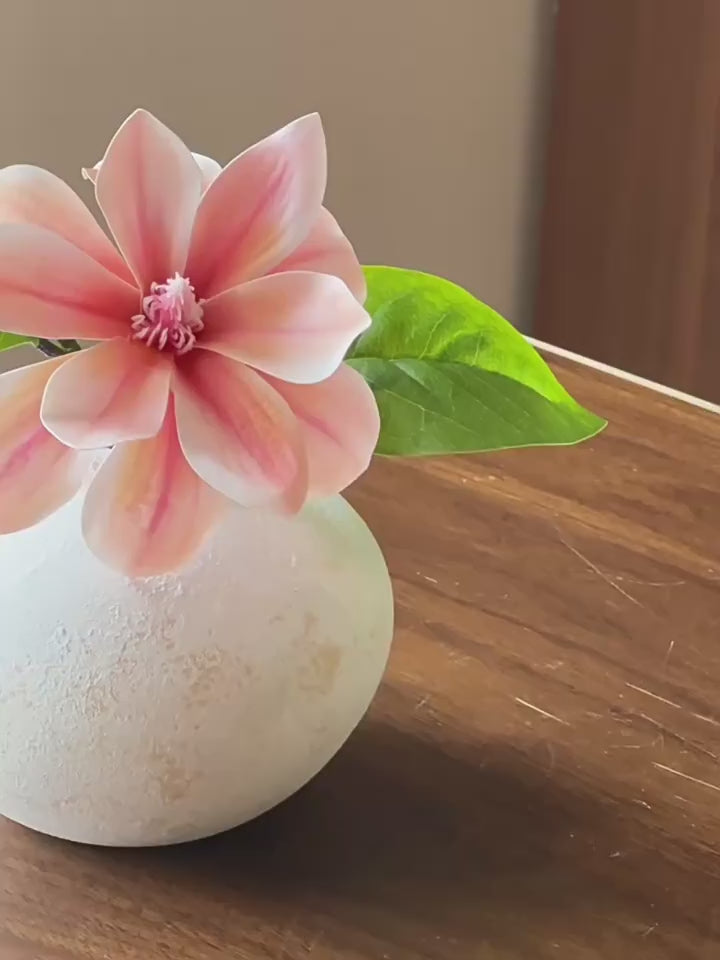 Serene Blush Magnolia Sculptural Silhouette Artificial Floral Arrangement
