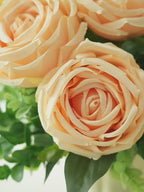 Nordic Champagne Rose and Yellow Dancing Orchid Faux Floral Arrangement
