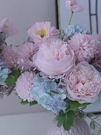 Nordic Romantic Spring Peony & Hydrangea Artificial Floral Arrangement