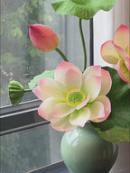 Serene Zen Lotus Bloom Botanical Artificial Floral Arrangement
