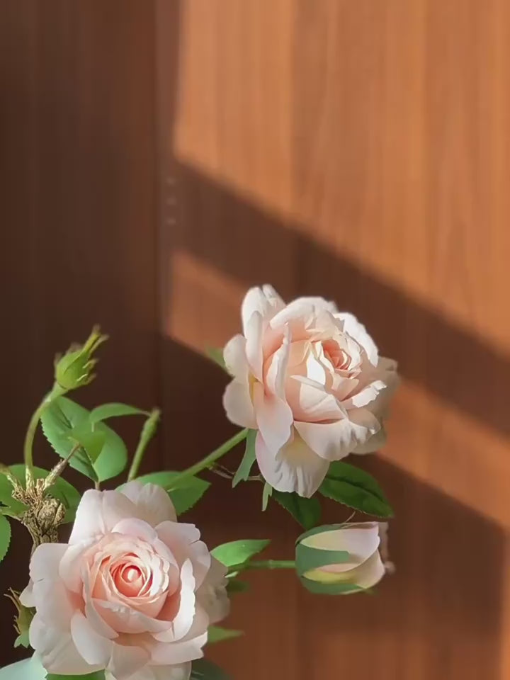 Elegant Blush Pink Rose Aesthetic Artificial Floral Arrangement