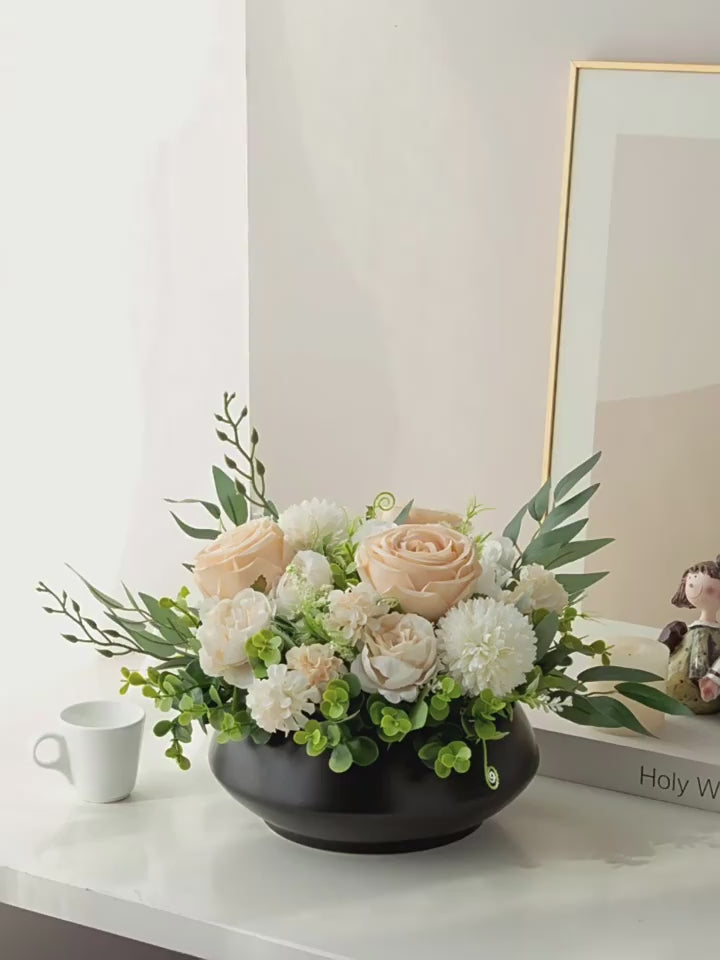 Luxury Nordic Fresh Champagne Rose Artificial Floral Arrangement