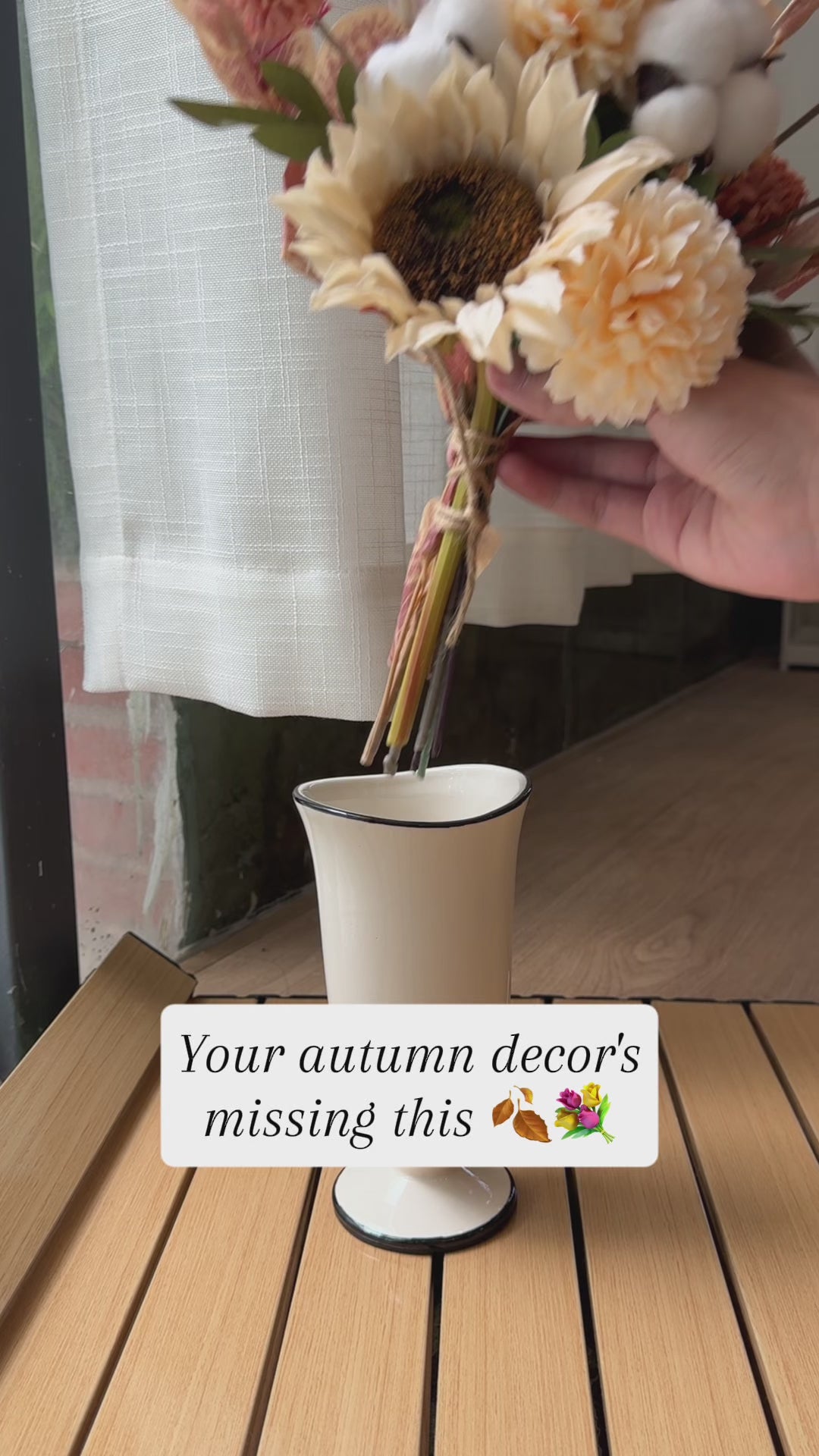 Faux Floral Arrangement - Sunflower & Autumn Blooms