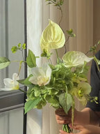 Serene Forest Anthurium Orchid Botanical Faux Floral Arrangement