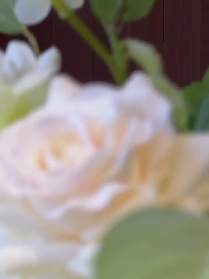Nordic White Rose & Blossom Breeze Faux Floral Arrangement
