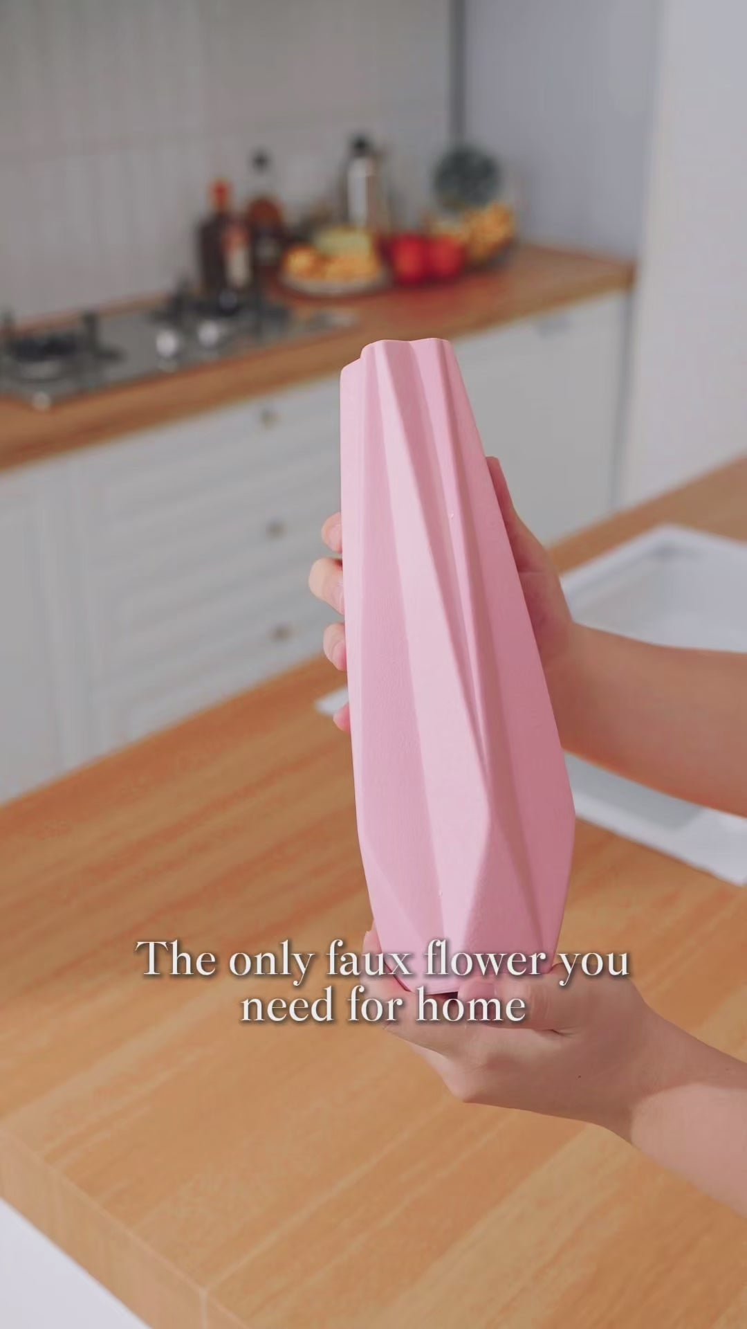Pink Facet Ceramic Vase