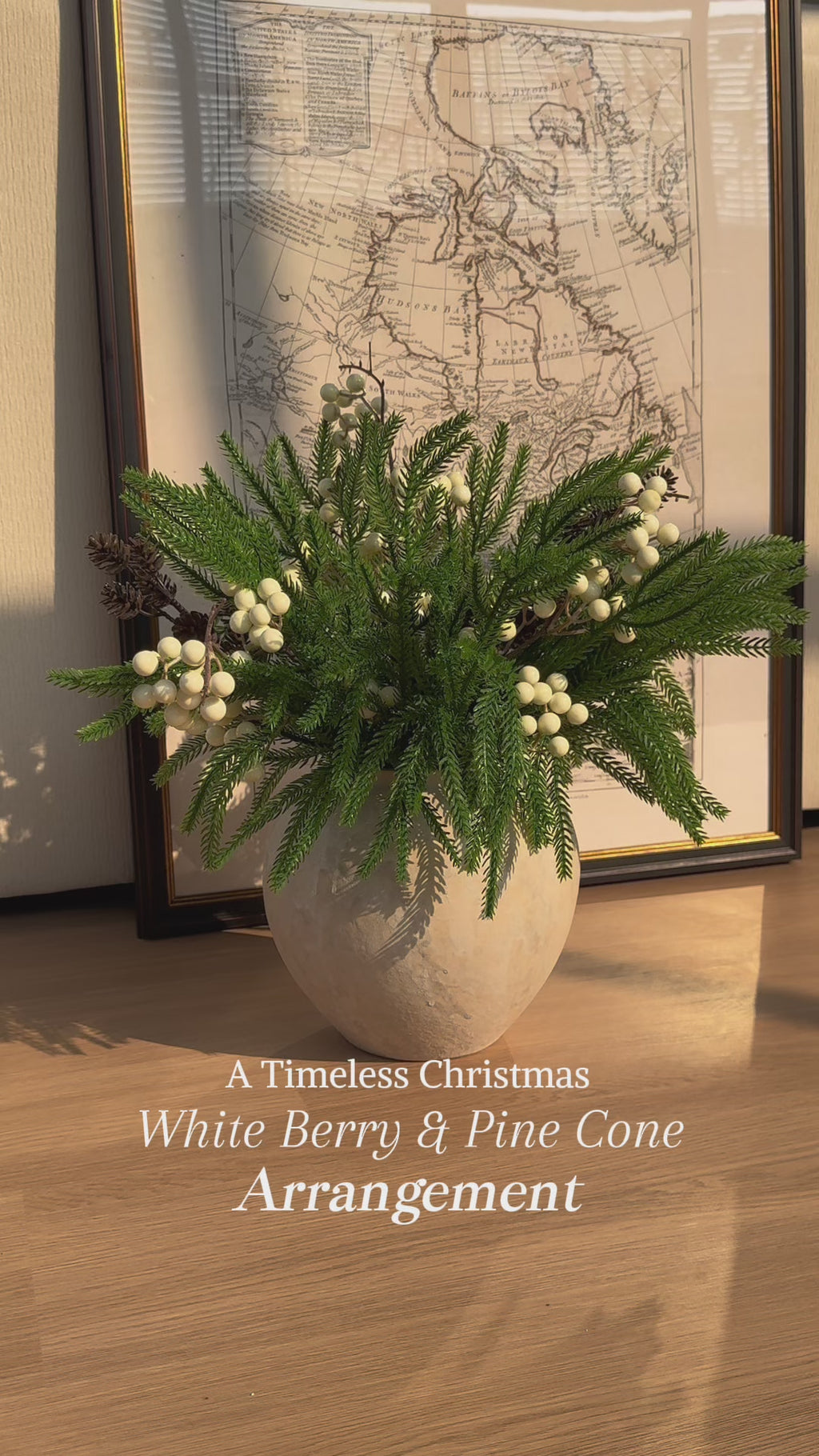 Winter Pine & White Berry Faux Floral Arrangement