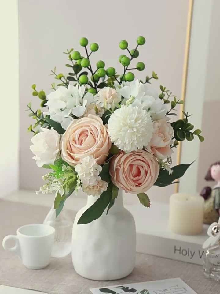Luxury Designer Champagne Rose Artificial Floral Arrangement