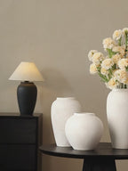 Modern Minimalist Textured Off-White Ceramic Vase