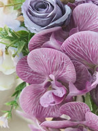 Luxury Nordic Cascading Orchid & Rose Faux Floral Arrangement