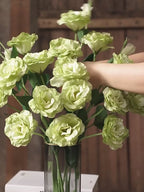 Elegant Green Lisianthus Faux Floral Arrangement