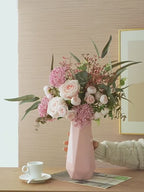 Luxury French Romantic Pink Rose Faux Floral Arrangement
