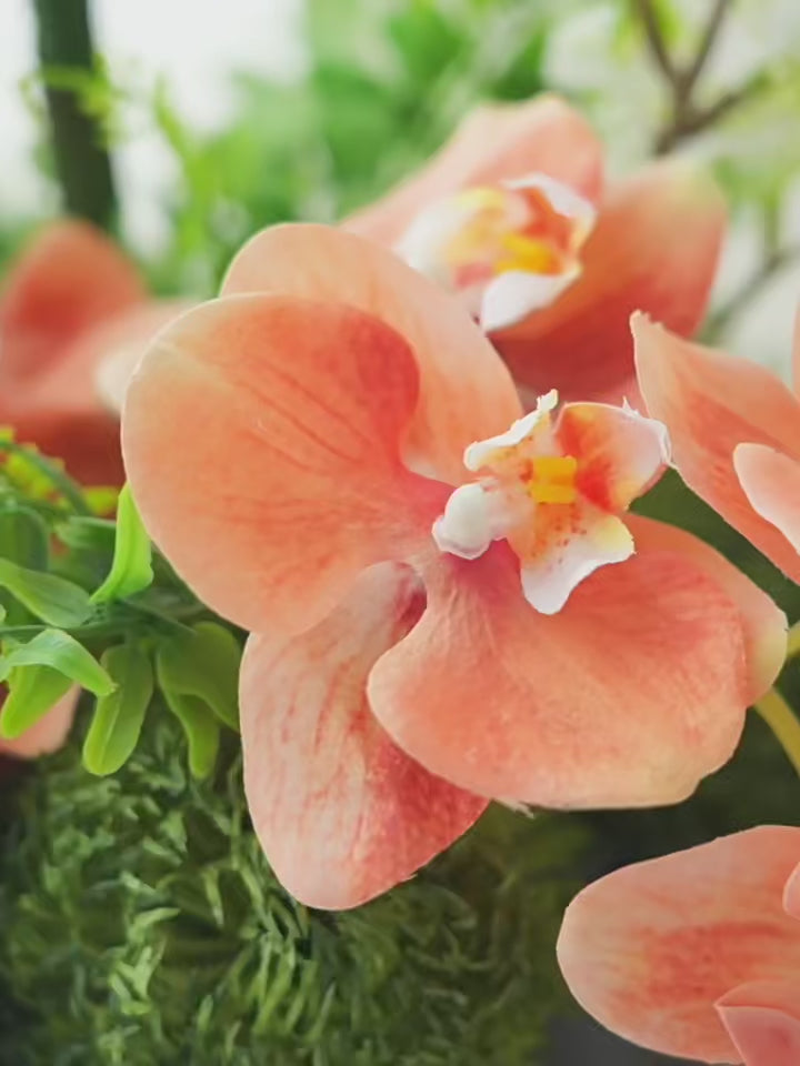 Tropical Bird of Paradise and Orchid Faux Floral Arrangement