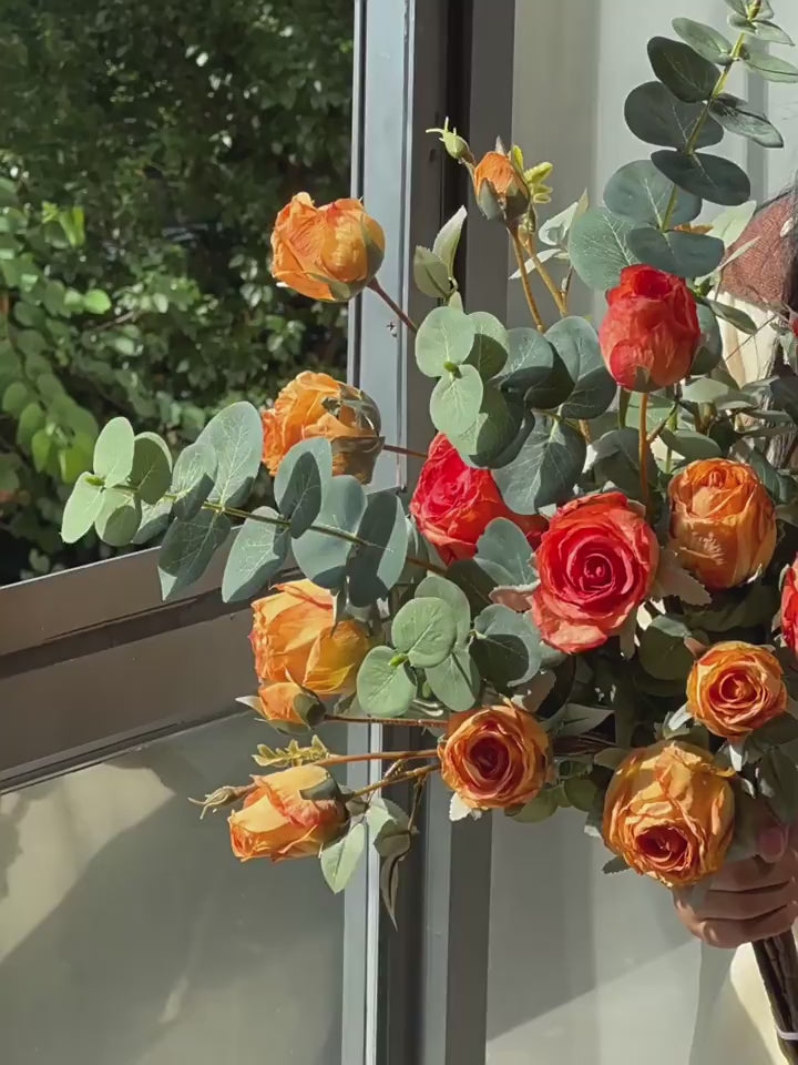 Luxury Blush Pink Rose Modern Artificial Floral Arrangement
