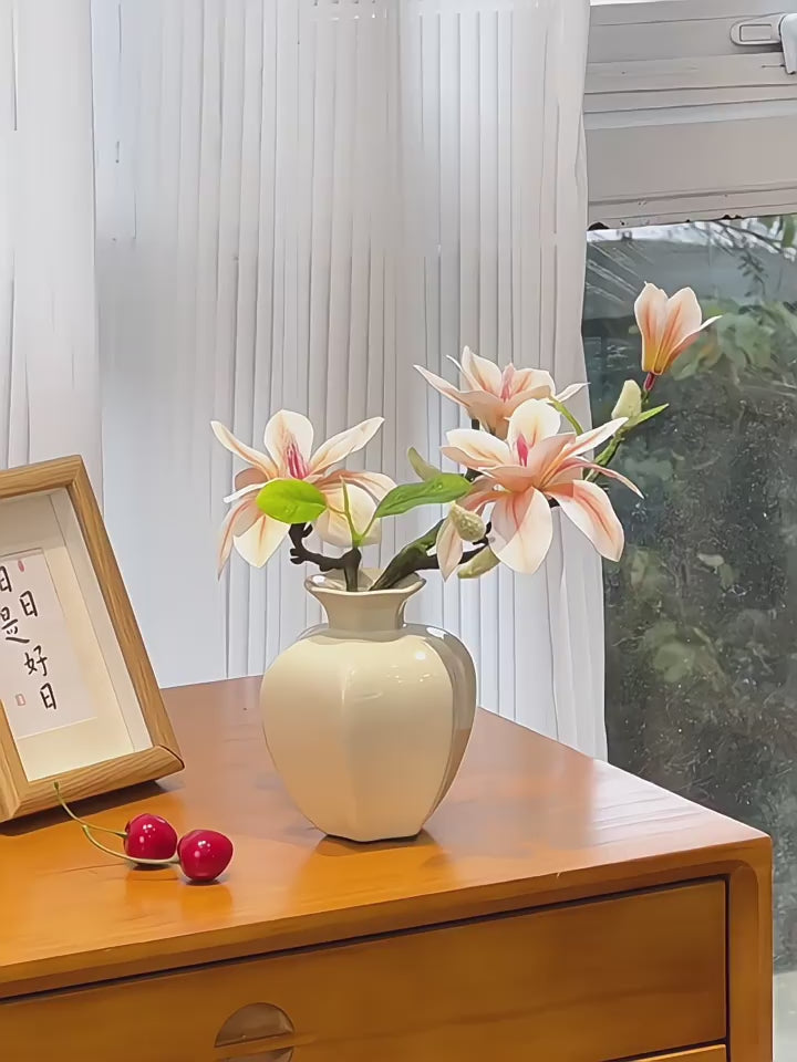 Luxe Ombré Magnolia Tabletop Faux Floral Arrangement