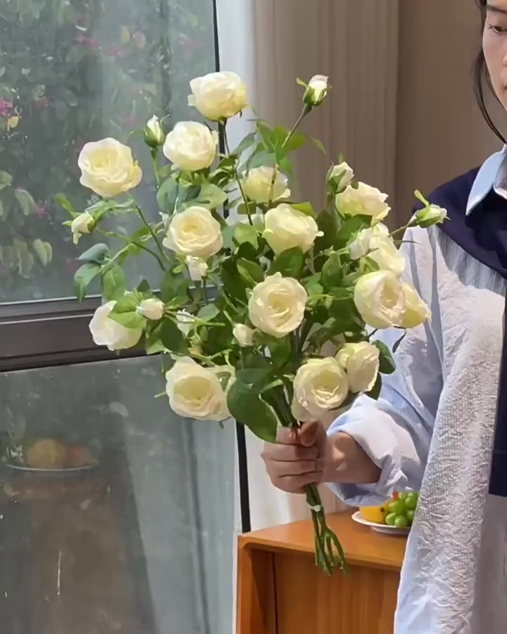 Luxe Witte Sprayroos Faux Bloemstuk