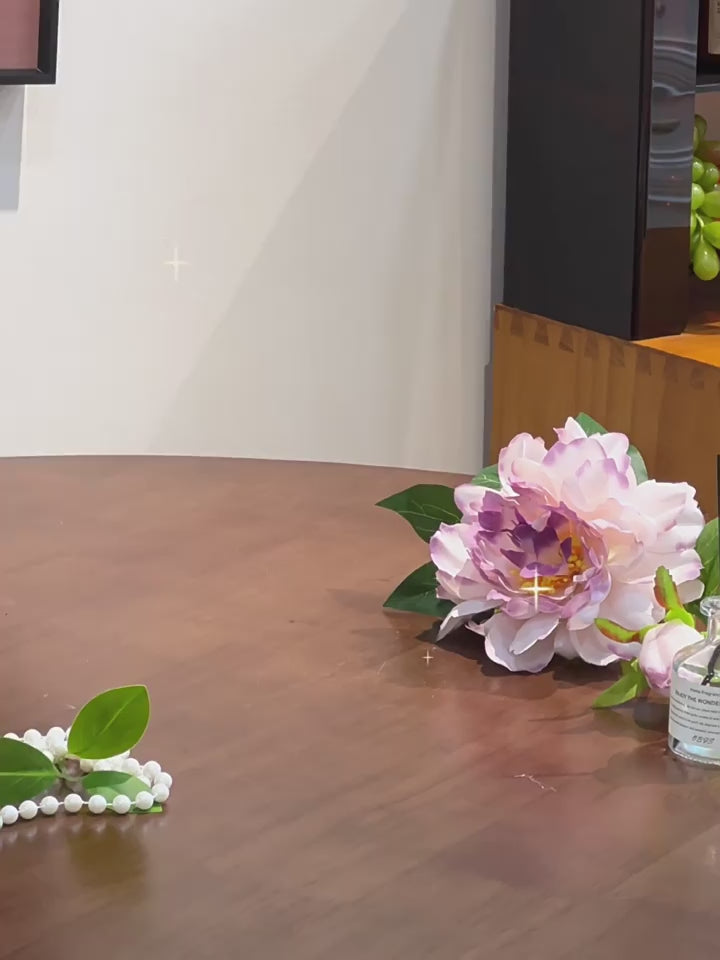 Composition florale fausse Vase oignon pivoine lavande éthérée