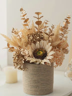 Autumn Retro Sunflower Artificial Flower Arrangement with Vase