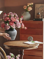 Vintage Hued Pink and Lavender Rose Faux Floral Arrangement