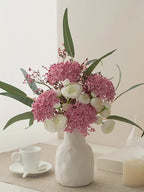 French Romantic Pink Hydrangea & Camellia Artificial Floral Arrangement