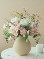 Luxury Vintage Blush Ranunculus & Rose Artificial Floral Arrangement