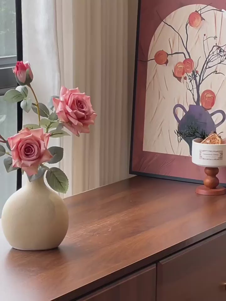 Minimalist Luxe Blush Rose Artificial Floral Arrangement