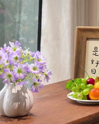 Soft Lavender Oxalis Faux Floral Arrangement with Vase