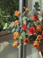 Luxury Burnt Orange Rose Modern Artificial Floral Arrangement