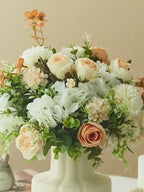 Luxury French Champagne Rose Hydrangea Botanical Artificial Floral Arrangement