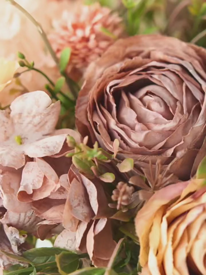 European Vintage Peony Rose Romantic Artificial Floral Arrangement