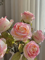 Gallery Style Blooming Velvet Rose Elegant Artificial Floral Arrangement