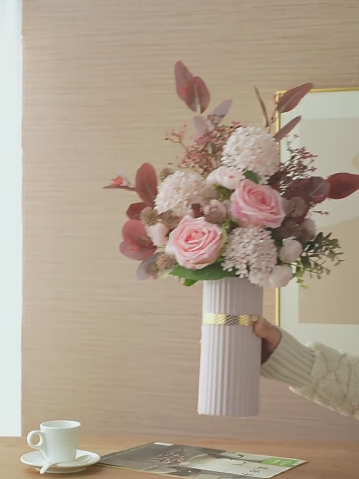 Blush Romance Luxe Pink Artisan Artificial Floral Arrangement