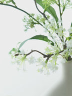 Nordic Minimalist Delicate White Blossom Branch Artificial Floral Arrangement