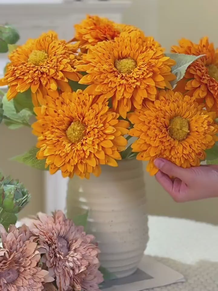 Vintage flauschige Sonnenblume Kunstblumenarrangement
